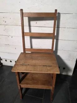 Chaise escabeau en chêne massif