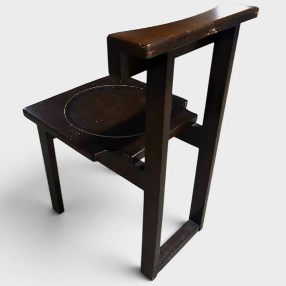 Chaise prie-Dieu brutaliste – Design monastique suisse, 1960