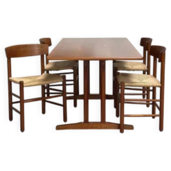 4 chaises ‘J39’ et table shaker ‘C18’, Børge Mogensen, FDB Møbler, Danemark