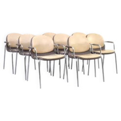 Chaises vintage allemandes de Wilkhahn, années 1980, ensemble de 8.
