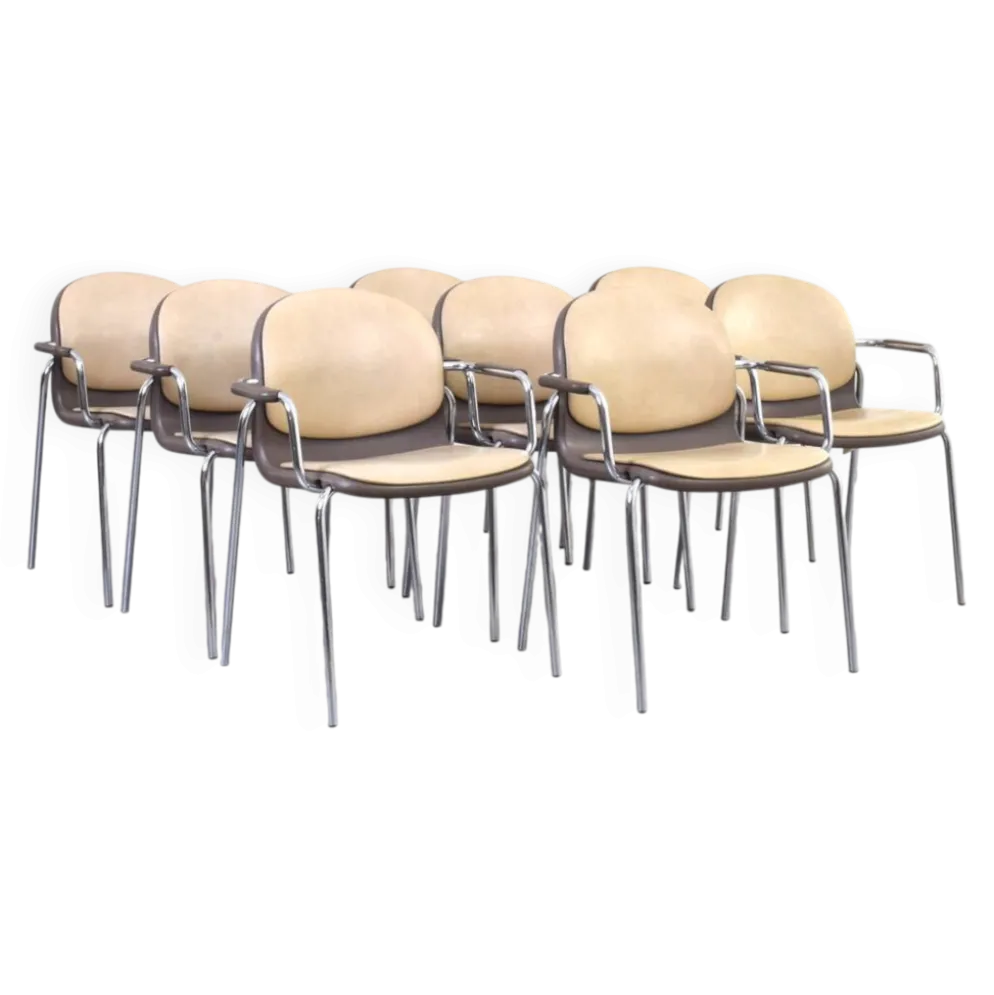 Chaises vintage allemandes de Wilkhahn, années 1980, ensemble de 8.