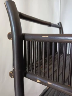 Chariot bambou laqué noir vintage 50's