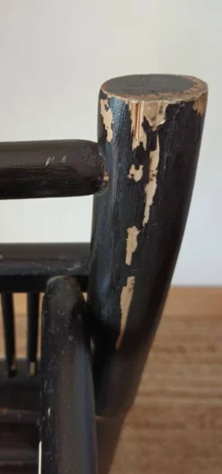 Chariot bambou laqué noir vintage 50's