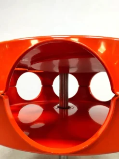 Chariot Curver orange Rotorbar design vintage néerlandais de l'âge spatial