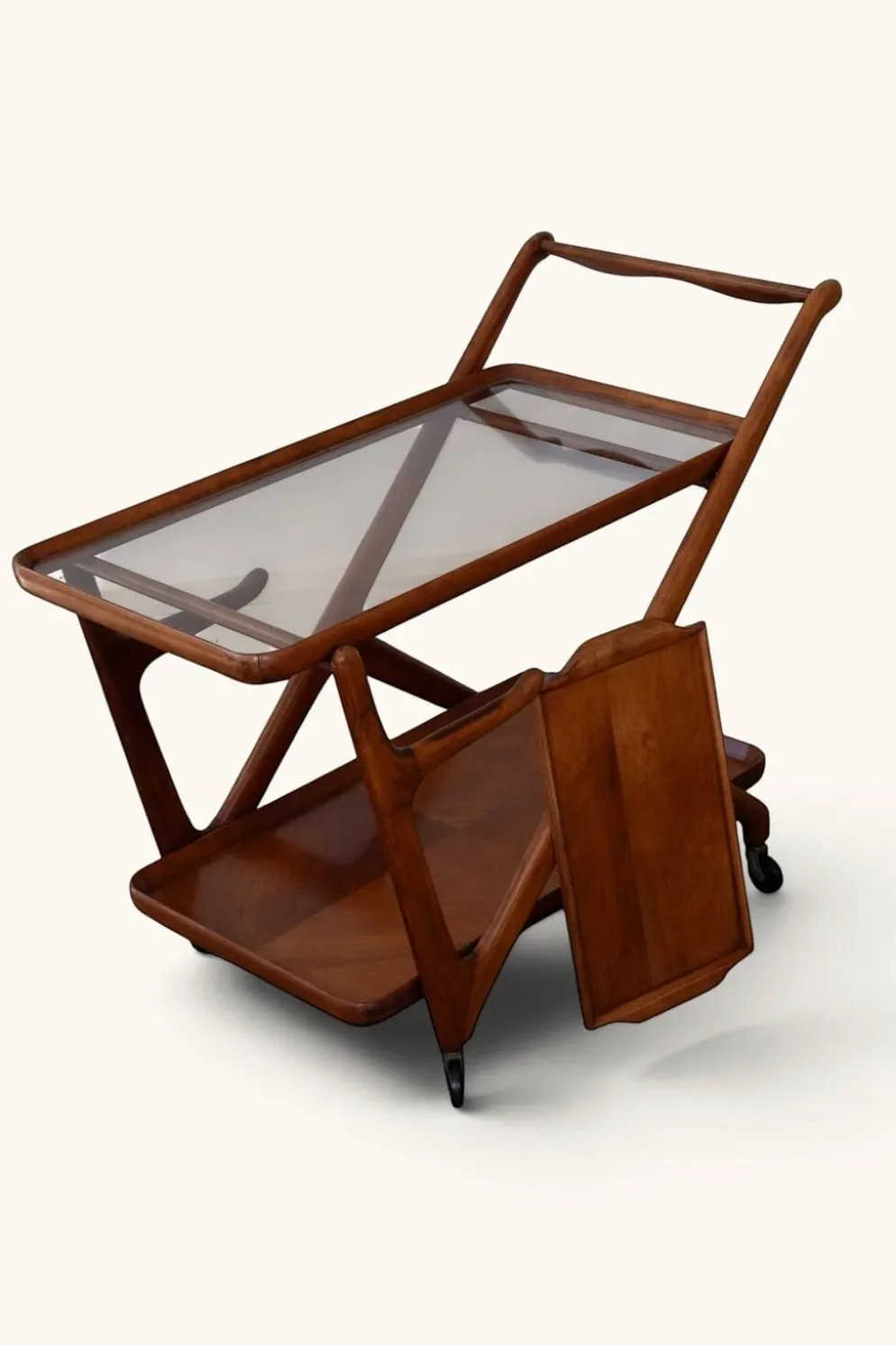 Chariot de bar (bar cart) de Cesare Lacca pour Cassina, années 50