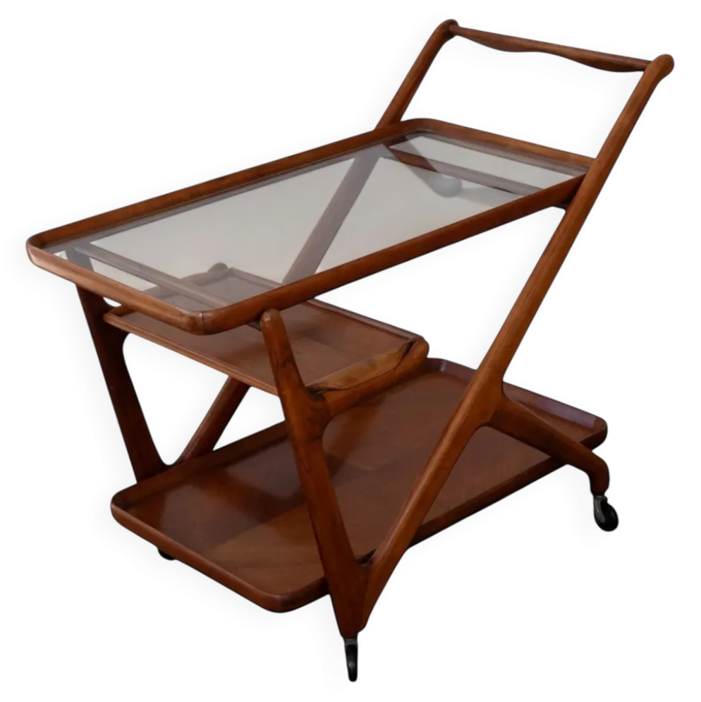 Chariot de bar (bar cart) de Cesare Lacca pour Cassina, années 50