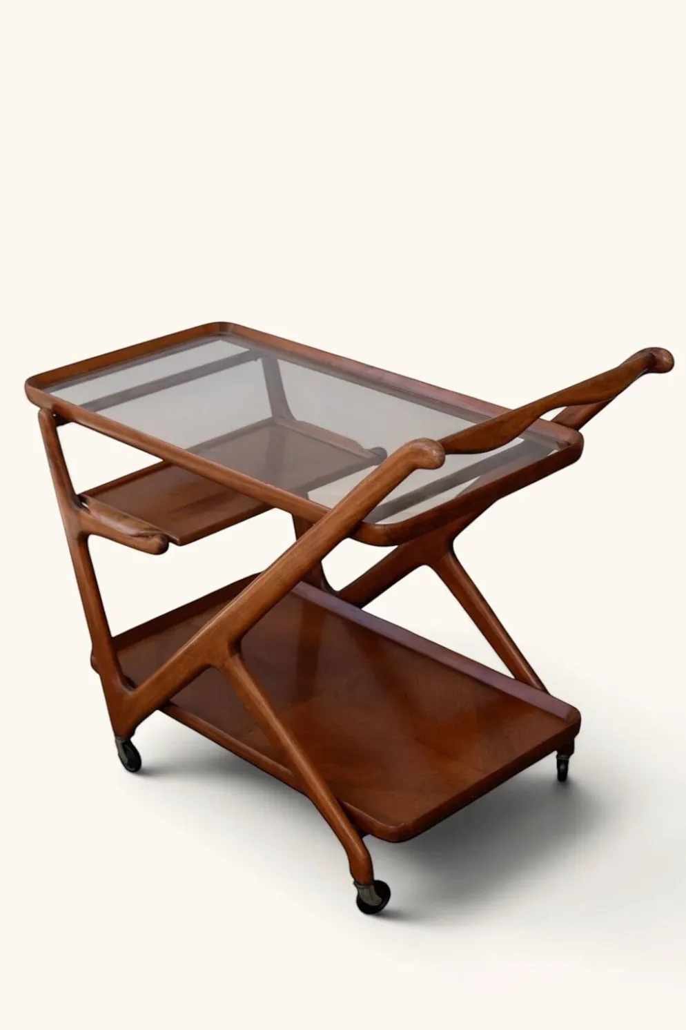 Chariot de bar (bar cart) de Cesare Lacca pour Cassina, années 50