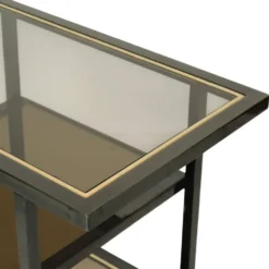 Chariot de bar design Belgo Chrom par Roger Van Hevel, or 23 carats