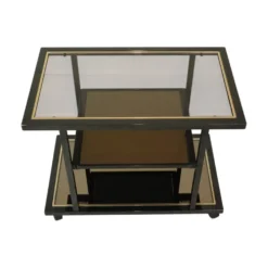 Chariot de bar design Belgo Chrom par Roger Van Hevel, or 23 carats