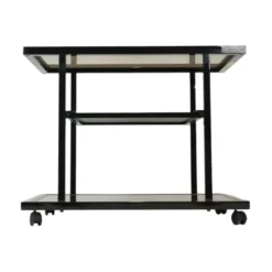 Chariot de bar design Belgo Chrom par Roger Van Hevel, or 23 carats
