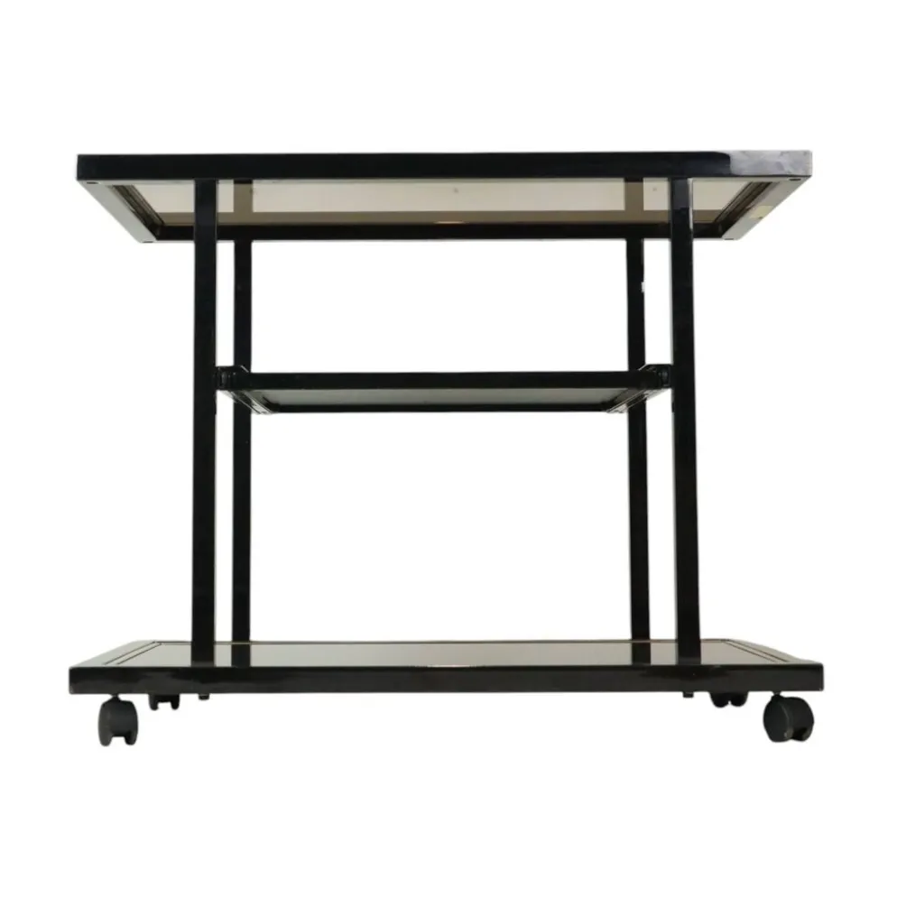 Chariot de bar design Belgo Chrom par Roger Van Hevel, or 23 carats