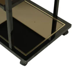 Chariot de bar design Belgo Chrom par Roger Van Hevel, or 23 carats