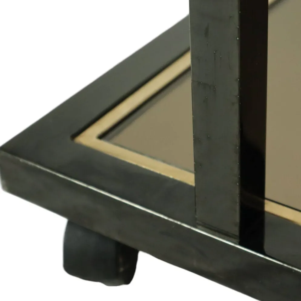 Chariot de bar design Belgo Chrom par Roger Van Hevel, or 23 carats