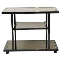 Chariot de bar design Belgo Chrom par Roger Van Hevel, or 23 carats