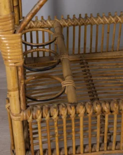 Chariot de bar en bambou au design italien des années 1960