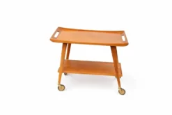 Chariot de bar en teck allemand des années 50 fabriqué par Opal Furniture, années 1960.