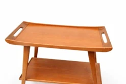 Chariot de bar en teck allemand des années 50 fabriqué par Opal Furniture, années 1960.