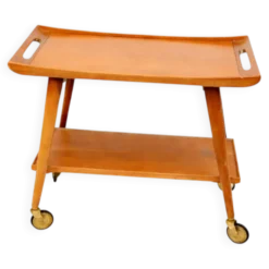 Chariot de bar en teck allemand des années 50 fabriqué par Opal Furniture, années 1960.