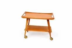 Chariot de bar en teck allemand des années 50 fabriqué par Opal Furniture, années 1960.