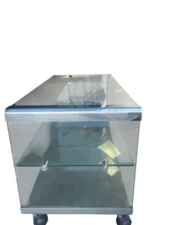 Chariot de bar et table d'appoint vintage en verre gallotti & radice