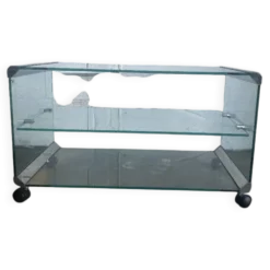 Chariot de bar et table d'appoint vintage en verre gallotti & radice