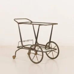 Chariot de bar italien des années 50, chariot de service attribué à Cesare Lacca.