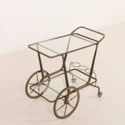 Chariot de bar italien des années 50, chariot de service attribué à Cesare Lacca.