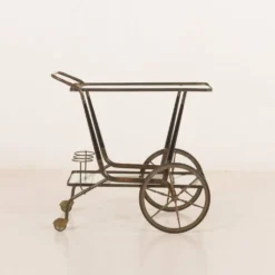 Chariot de bar italien des années 50, chariot de service attribué à Cesare Lacca.