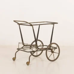 Chariot de bar italien des années 50, chariot de service attribué à Cesare Lacca.
