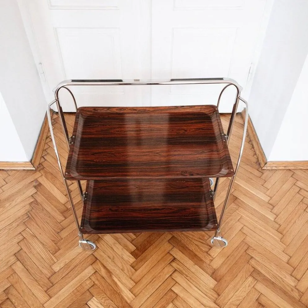 Chariot de bar ou trolley allemand moderne du milieu du siècle, années 1970