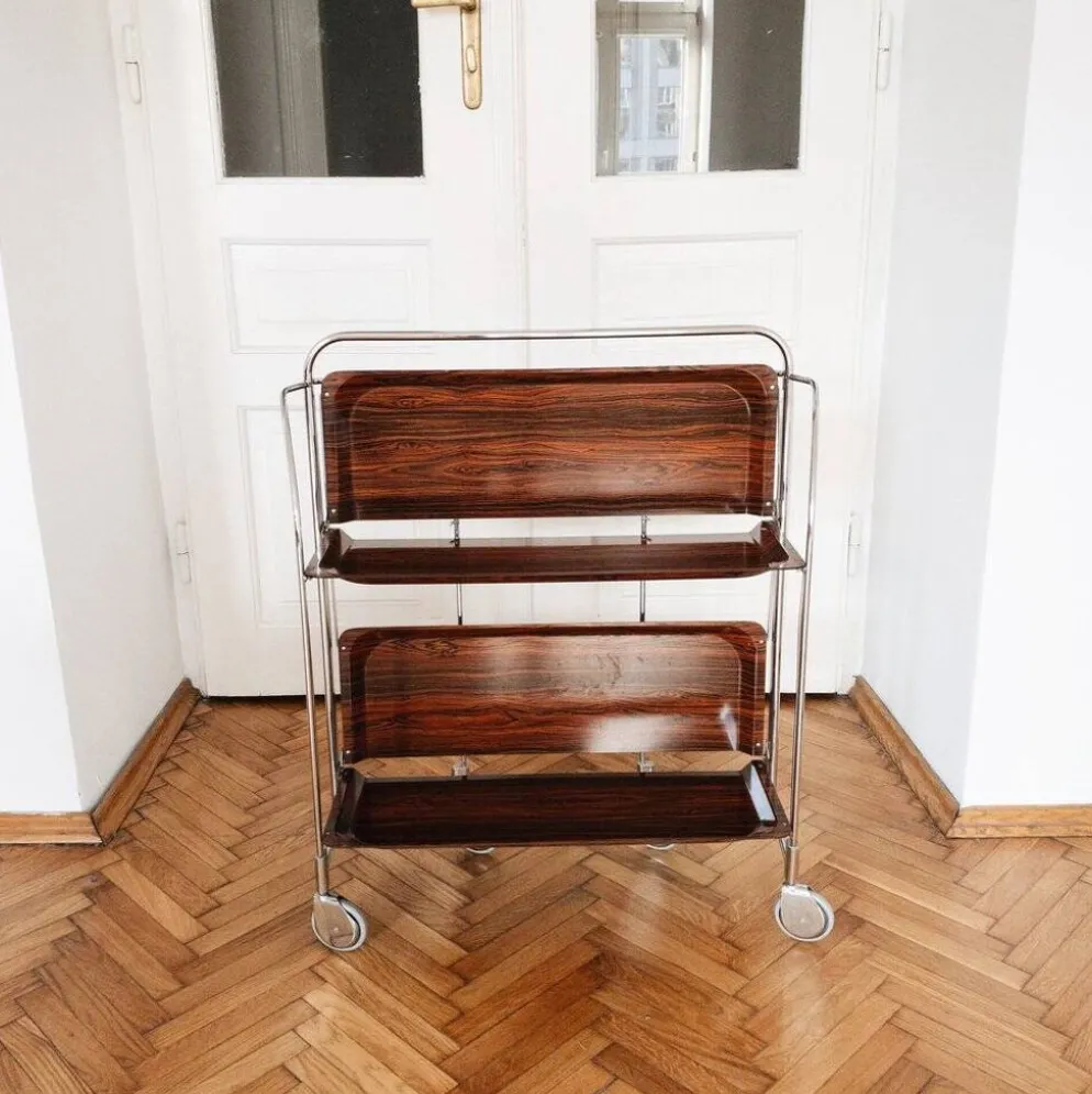 Chariot de bar ou trolley allemand moderne du milieu du siècle, années 1970