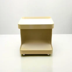 Chariot de bar roulant en plastique beige par Marcello Siard pour Longato, Italie, 1970