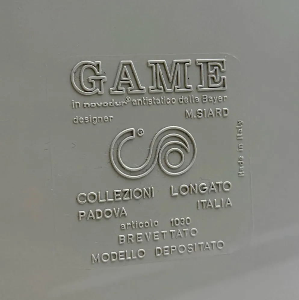 Chariot de bar roulant en plastique beige par Marcello Siard pour Longato, Italie, 1970