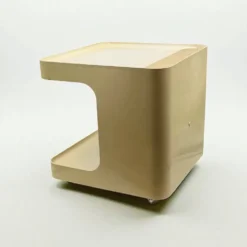 Chariot de bar roulant en plastique beige par Marcello Siard pour Longato, Italie, 1970