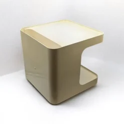 Chariot de bar roulant en plastique beige par Marcello Siard pour Longato, Italie, 1970