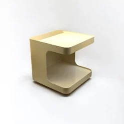 Chariot de bar roulant en plastique beige par Marcello Siard pour Longato, Italie, 1970