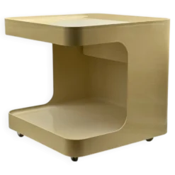 Chariot de bar roulant en plastique beige par Marcello Siard pour Longato, Italie, 1970