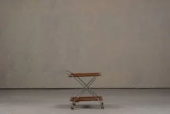 Chariot de bar vintage en aluminium et plastique, Italie années 1970