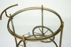 Chariot de bar vintage en laiton de Cesare Lacca, Italie, années 1950.
