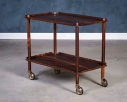 Chariot de Bar Vintage en Palissandre par Poul Hundevad, 1960s