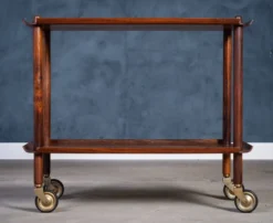 Chariot de Bar Vintage en Palissandre par Poul Hundevad, 1960s