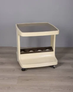 Chariot de bar vintage en plastique et en verre des années 1970 par Marc Held pour Prisunic