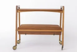 Chariot de bar vintage sur roues, table chariot moderne du milieu du siècle, Allemagne des années 1960