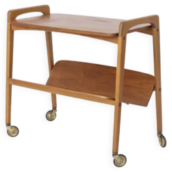 Chariot de bar vintage sur roues, table chariot moderne du milieu du siècle, Allemagne des années 1960