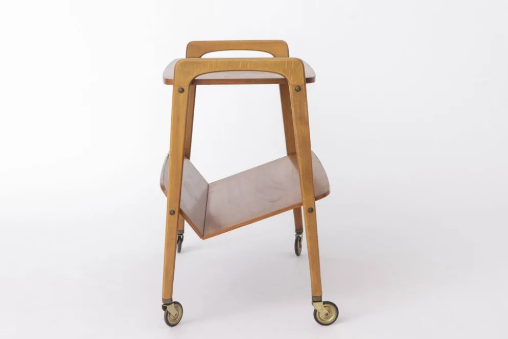 Chariot de bar vintage sur roues, table chariot moderne du milieu du siècle, Allemagne des années 1960