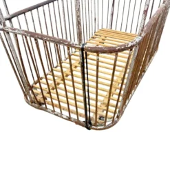 Chariot de boulangerie en métal vintage français long – Trolley à pain industriel – Roulettes L