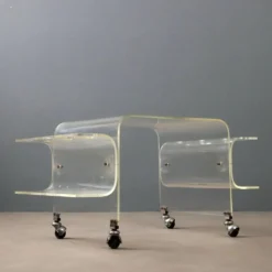 Chariot de cuisine vintage en plexiglas design Italie années 1970