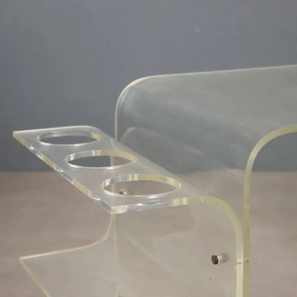 Chariot de cuisine vintage en plexiglas design Italie années 1970
