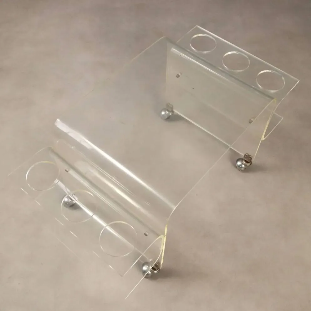 Chariot de cuisine vintage en plexiglas design Italie années 1970