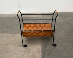 Chariot de service allemand moderne du milieu du siècle avec plateau, années 1960